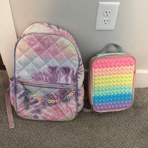 Colorful Kids Backpack and Pop-It Lunchbox Set